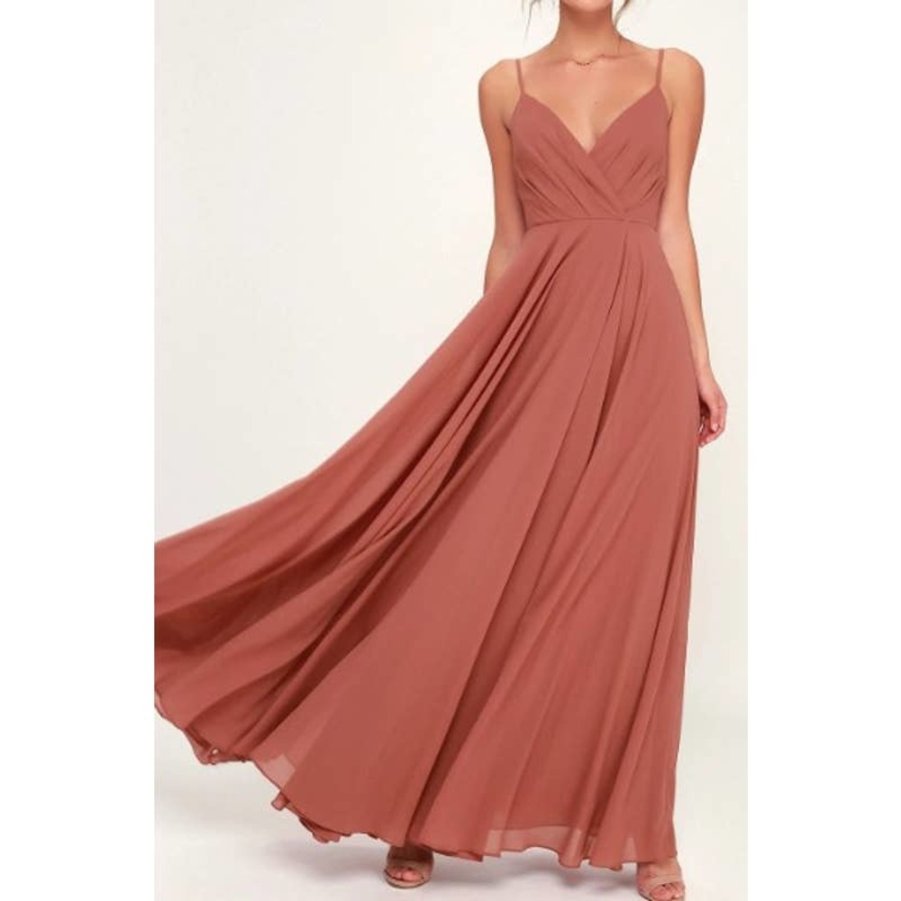 LULU'S XL All About Love Rusty Rose Sleeveless Maxi Long Party Dress NEW B11